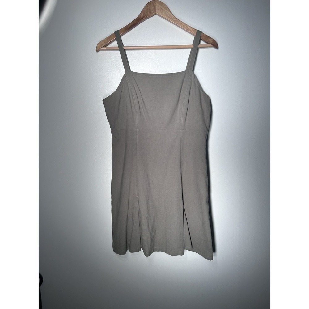 Altar'd State Olive Green Dress Square Neck Tie Back Size M Adjustable Shoulder
